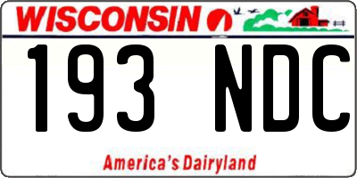 WI license plate 193NDC