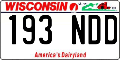 WI license plate 193NDD