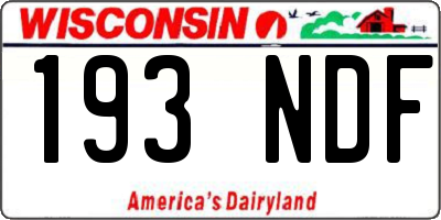 WI license plate 193NDF