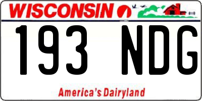 WI license plate 193NDG