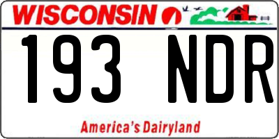 WI license plate 193NDR