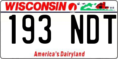 WI license plate 193NDT