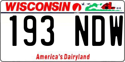 WI license plate 193NDW