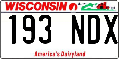 WI license plate 193NDX