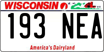 WI license plate 193NEA