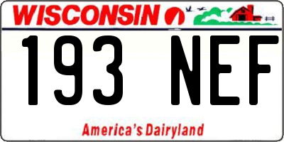 WI license plate 193NEF