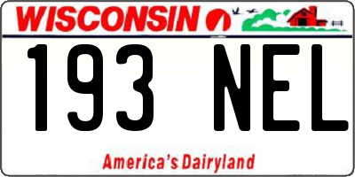 WI license plate 193NEL