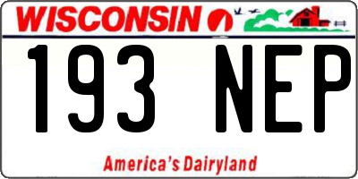 WI license plate 193NEP