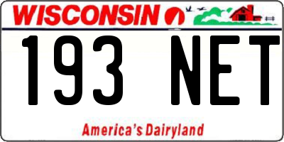 WI license plate 193NET