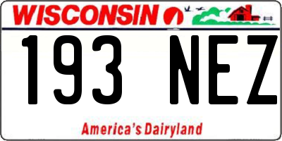 WI license plate 193NEZ