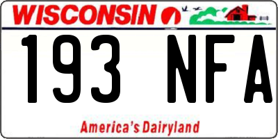 WI license plate 193NFA