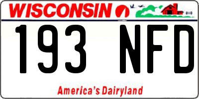 WI license plate 193NFD