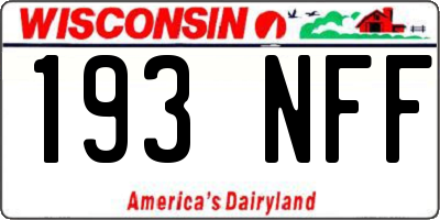WI license plate 193NFF