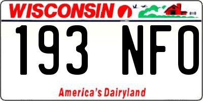 WI license plate 193NFO