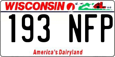WI license plate 193NFP