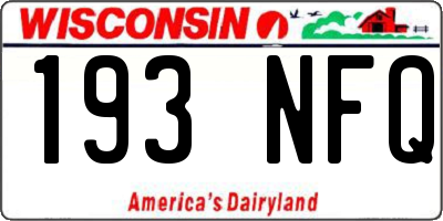 WI license plate 193NFQ