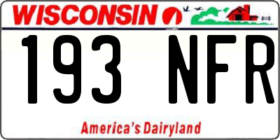 WI license plate 193NFR
