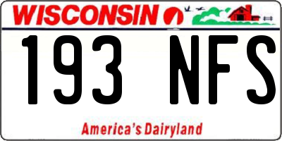 WI license plate 193NFS