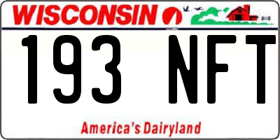 WI license plate 193NFT
