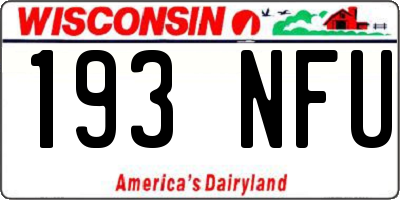 WI license plate 193NFU