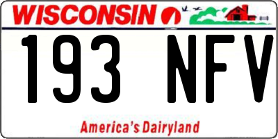WI license plate 193NFV