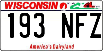 WI license plate 193NFZ