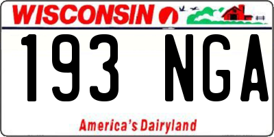 WI license plate 193NGA