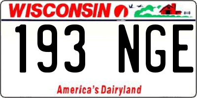 WI license plate 193NGE