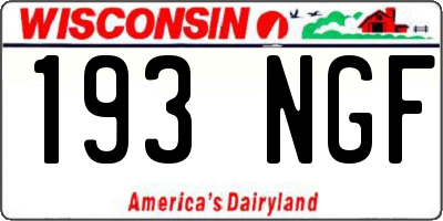 WI license plate 193NGF