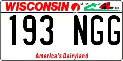 WI license plate 193NGG