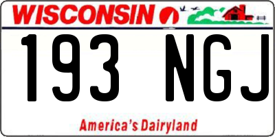 WI license plate 193NGJ