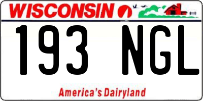 WI license plate 193NGL