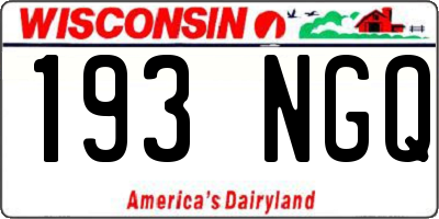 WI license plate 193NGQ