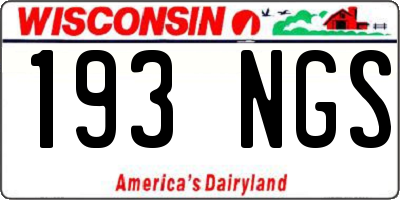 WI license plate 193NGS