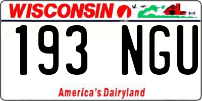 WI license plate 193NGU