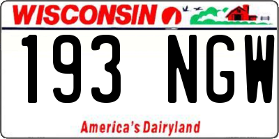 WI license plate 193NGW