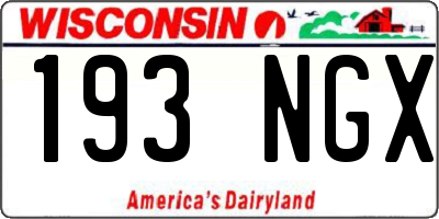WI license plate 193NGX