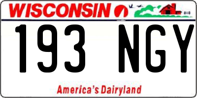 WI license plate 193NGY