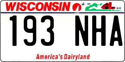 WI license plate 193NHA