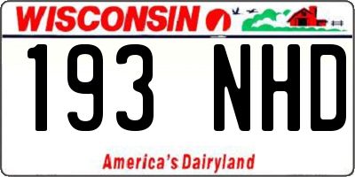 WI license plate 193NHD