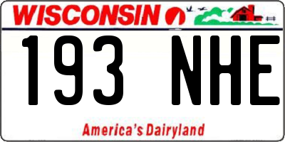 WI license plate 193NHE