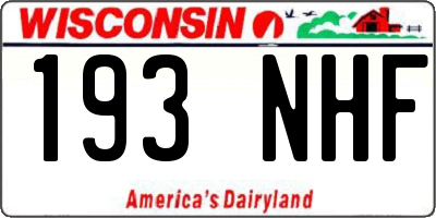 WI license plate 193NHF