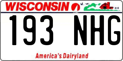 WI license plate 193NHG