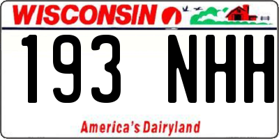 WI license plate 193NHH