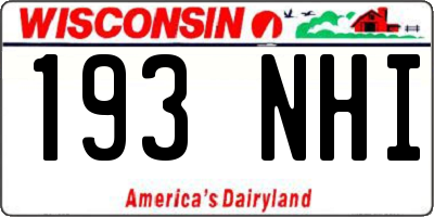 WI license plate 193NHI