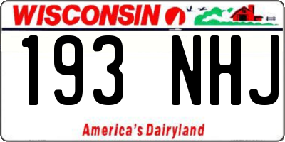 WI license plate 193NHJ