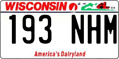WI license plate 193NHM