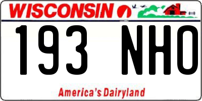 WI license plate 193NHO