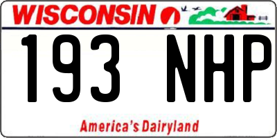 WI license plate 193NHP