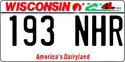 WI license plate 193NHR
